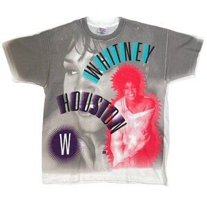 Whitney Houston Winterland Vintage 90s AOP All Over Print Tshirt Size XL